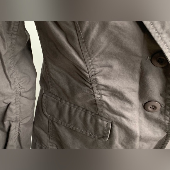 Jacob Jacket Blazer Cropped Grey Ruched Panels+Sleeves Unlined  Size 6-7/8 - Picture 3 of 5